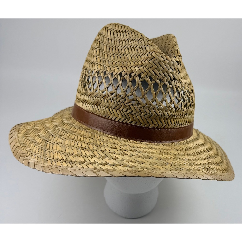 Dorfman Pacific Co Straw Fedora Summer Hat Natural Fiber Size Medium